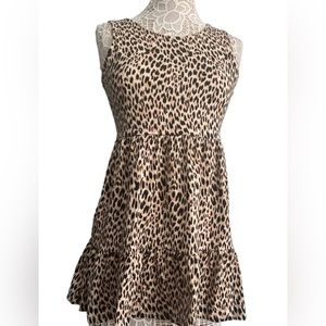 Womens/Juniors  Size L Cheetah print Above Knee swing dress New W/tags